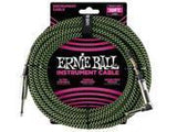 Ernie Ball 10 Braided Straight / Angle Instrument Cable Black and Green - Remenyi House of Music