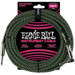 Ernie Ball 10 Braided Straight / Angle Instrument Cable Neon Orange - Remenyi House of Music