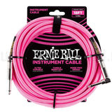 Ernie Ball 18 Braided Straight / Angle Instrument Cable Neon Pink - Remenyi House of Music