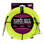 Ernie Ball 18 Braided Straight / Angle Instrument Cable Neon Yellow - Remenyi House of Music