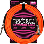 Ernie Ball 25 Braided Straight / Angle Instrument Cable Neon Orange - Remenyi House of Music