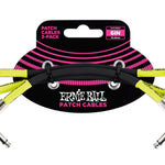 Ernie Ball 6 Pancake Flat Angle Patch Cable 3 - Pack Black - Remenyi House of Music