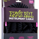 Ernie Ball Coiled Straight - Straight Instrument Cable - Black 30 Ft. - Remenyi House of Music