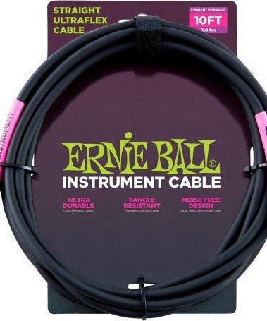 Ernie Ball Straight Instrument Cable 10 Ft Black - Remenyi House of Music