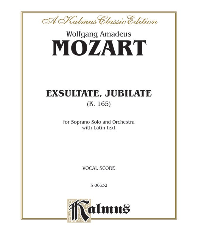 Exsultate, Jubilate (K. 165) - Remenyi House of Music