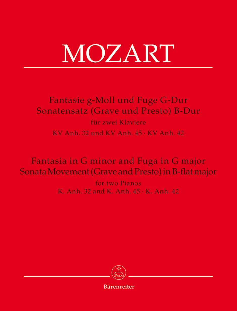 Fantasia in G minor and Fuga in G major, Sonata Movement (Grave and Presto) in B - flat major for two Pianos K. Anh. 32, K. Anh. 45, K. Anh. 42 - Remenyi House of Music