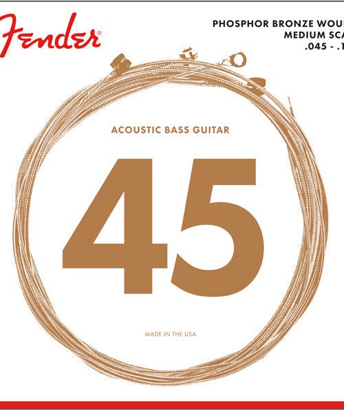 Fender 7060 Acoustic Bass Strings, Phosphor Bronze, .45 - .100 Gauges, (4) - Remenyi House of Music