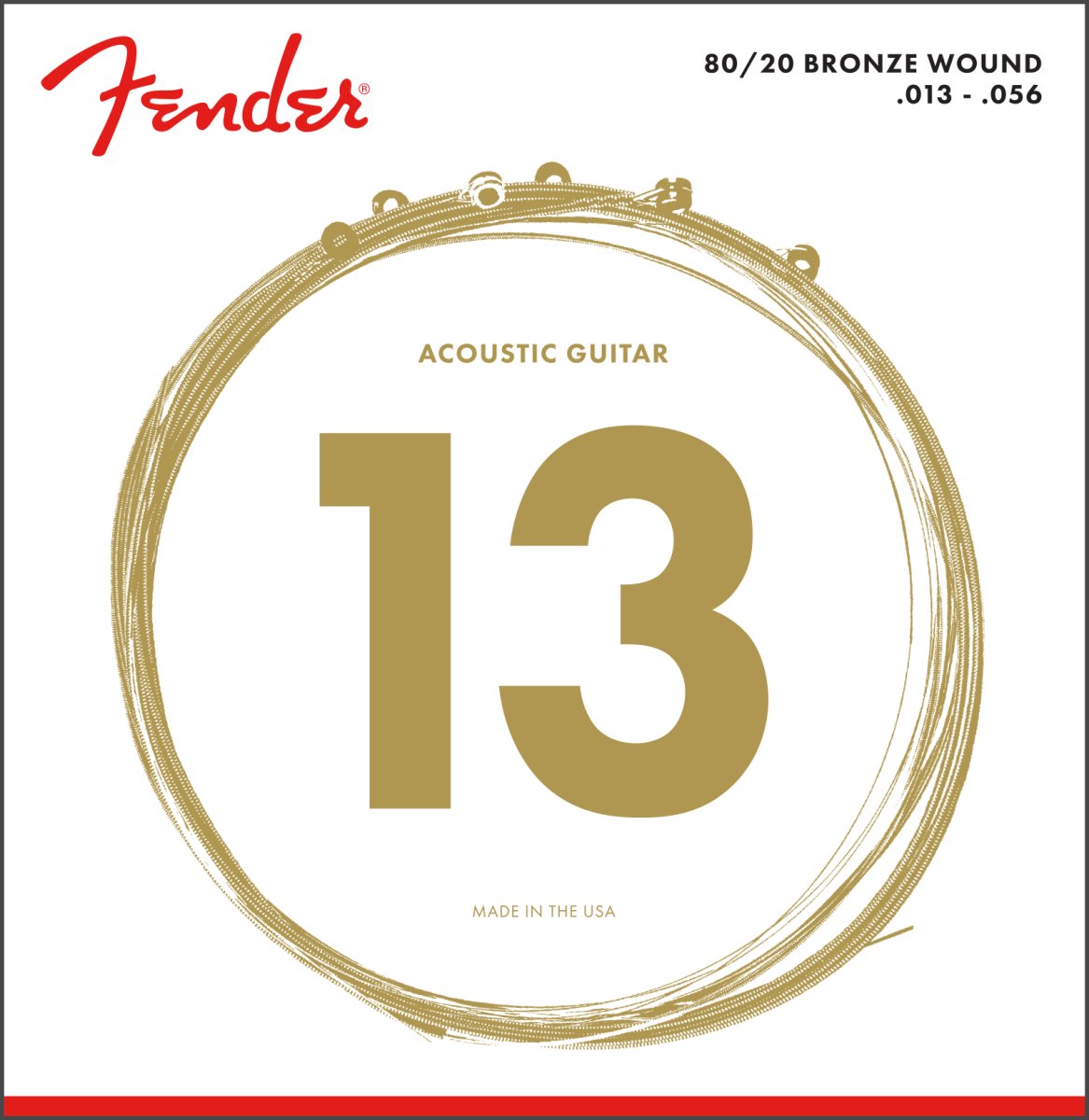 Fender 80/20 Bronze Acoustic Strings, Ball End, 70M .013 - .056 Gauges, (6) - Remenyi House of Music