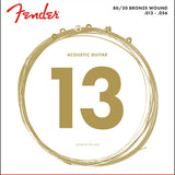 Fender 80/20 Bronze Acoustic Strings, Ball End, 70M .013 - .056 Gauges, (6) - Remenyi House of Music