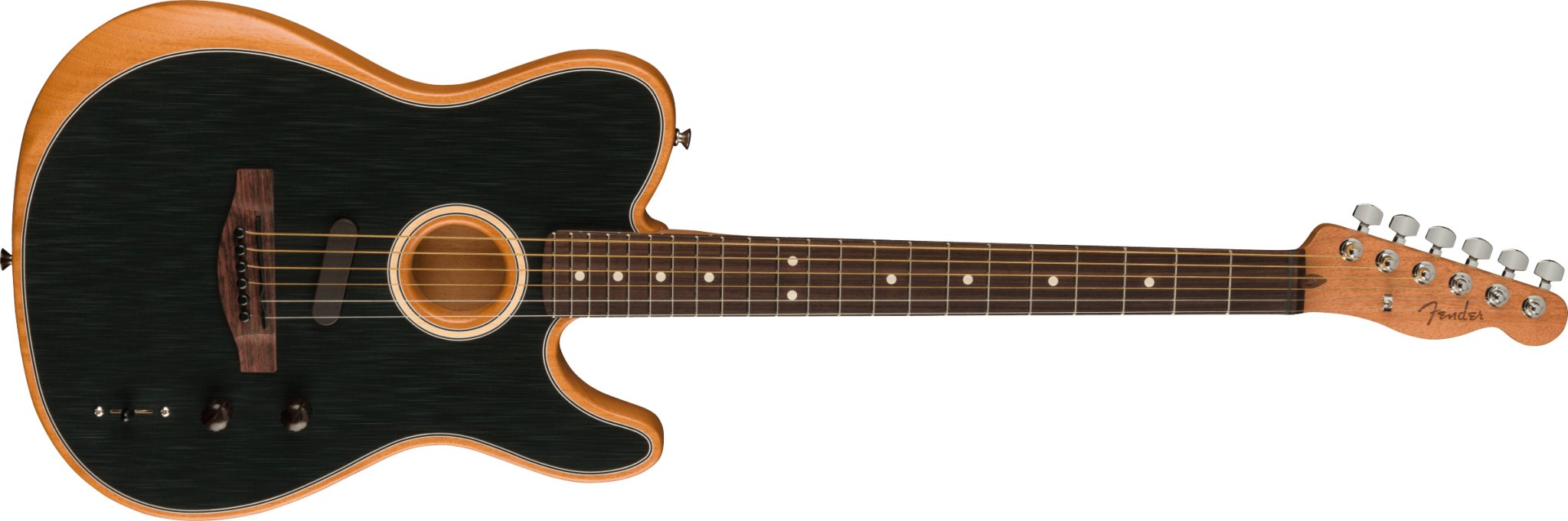 Fender Acoustasonic Player Telecaster Guitar, Rosewood Fingerboard, Brushed Black - Remenyi House of Music