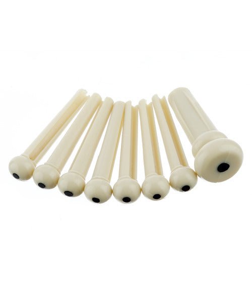 Fender Bridge Pin Set, Ivory with Black Dot (7) - Remenyi House of Music