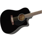 Fender CD - 60SCE Dreadnought Guitar, Walnut Fingerboard, Black - Remenyi House of Music