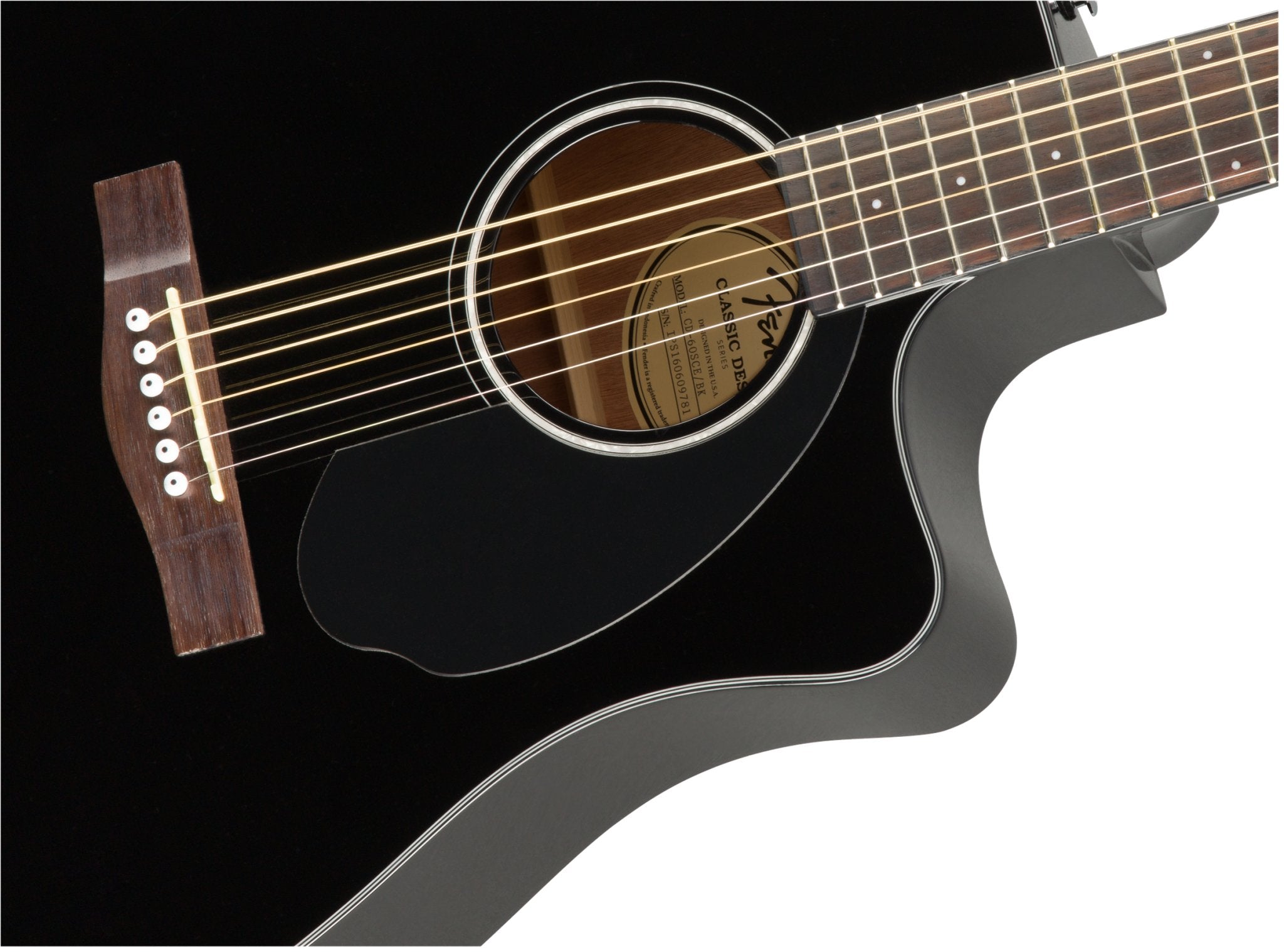 Fender CD - 60SCE Dreadnought Guitar, Walnut Fingerboard, Black - Remenyi House of Music