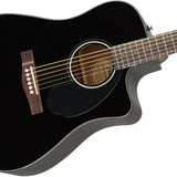 Fender CD - 60SCE Dreadnought Guitar, Walnut Fingerboard, Black - Remenyi House of Music