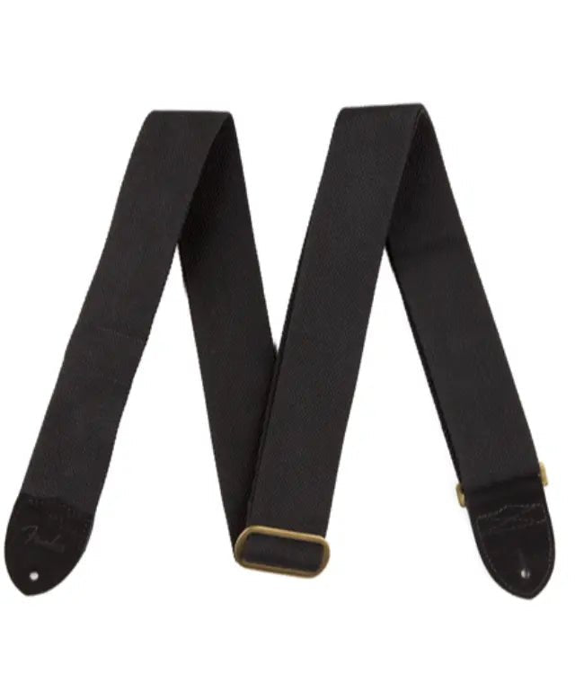 Fender Cotton/Leather Strap - Black 2" - Remenyi House of Music