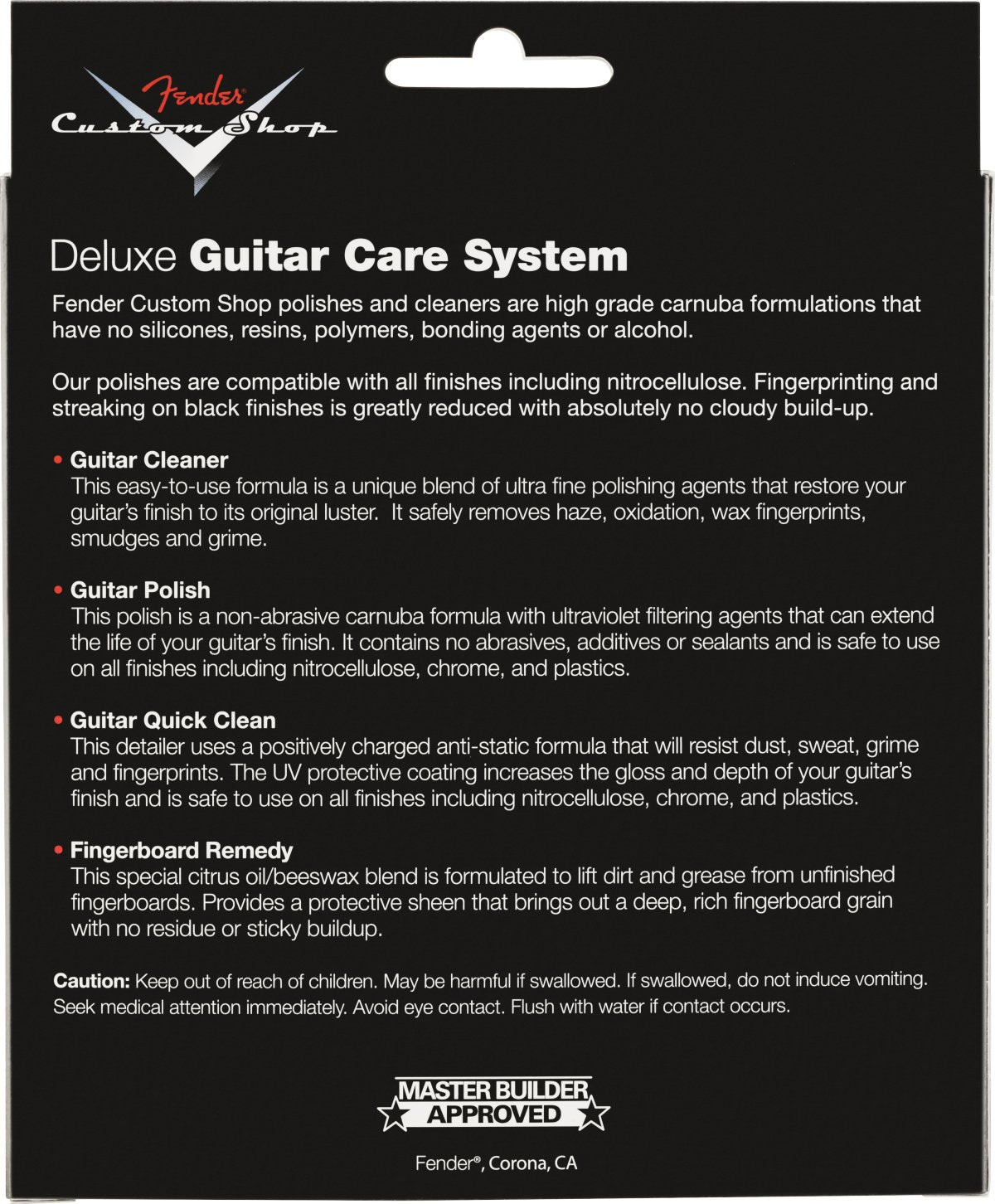 Fender Custom Shop Deluxe Guitar Care System, 4 Pack, Black - Remenyi House of Music