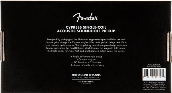 Fender Cypress Single - Coil Acoustic Soundhole Pickup, Natural - Remenyi House of Music