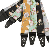 Fender Floral Strap, Black, 2" - Remenyi House of Music