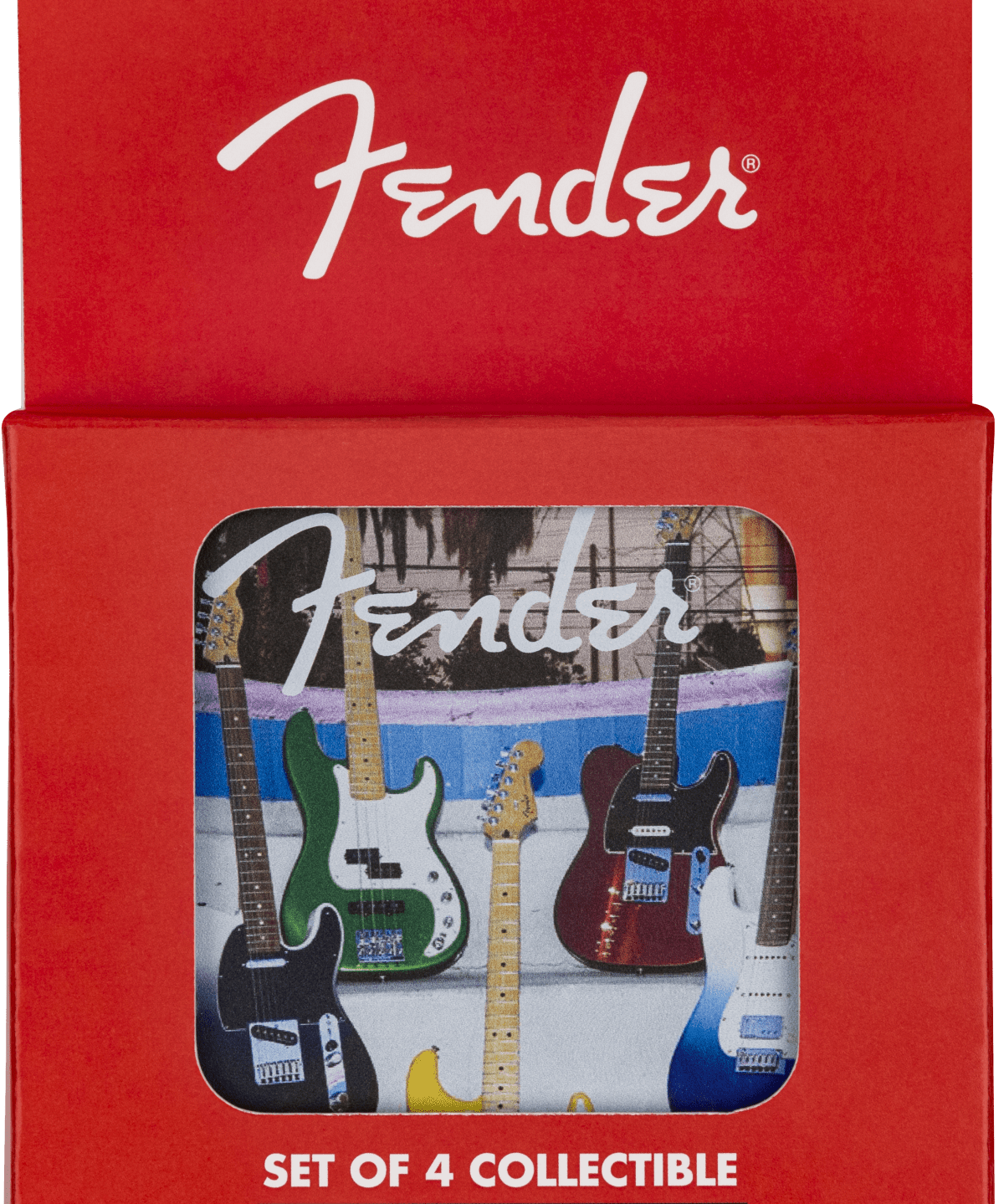 Fender Guitars Coasters, 4 - Pack, Multi - Color Leather - Remenyi House of Music