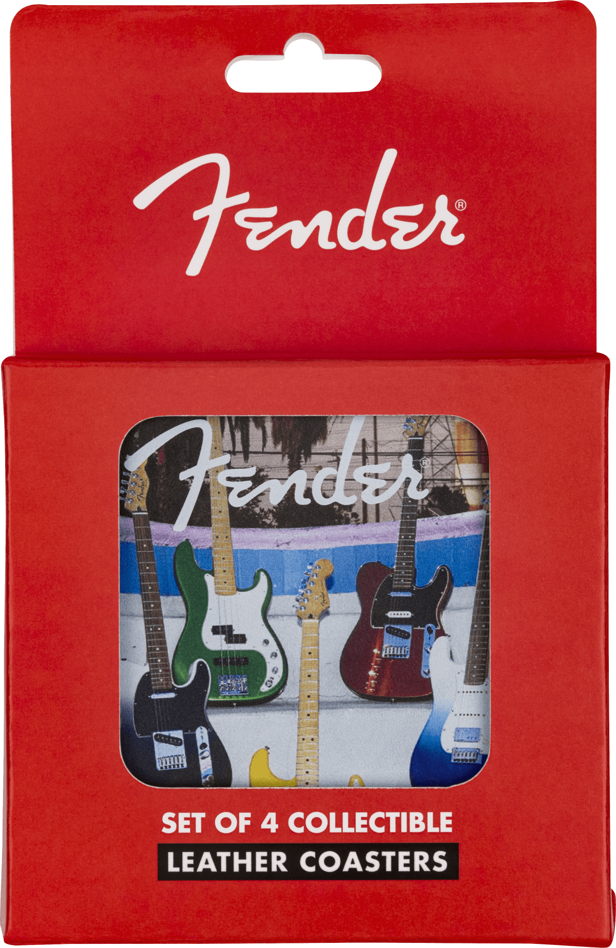 Fender Guitars Coasters, 4 - Pack, Multi - Color Leather - Remenyi House of Music