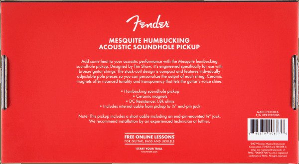 Fender Mesquite Humbucking Acoustic Soundhole Pickup - Remenyi House of Music