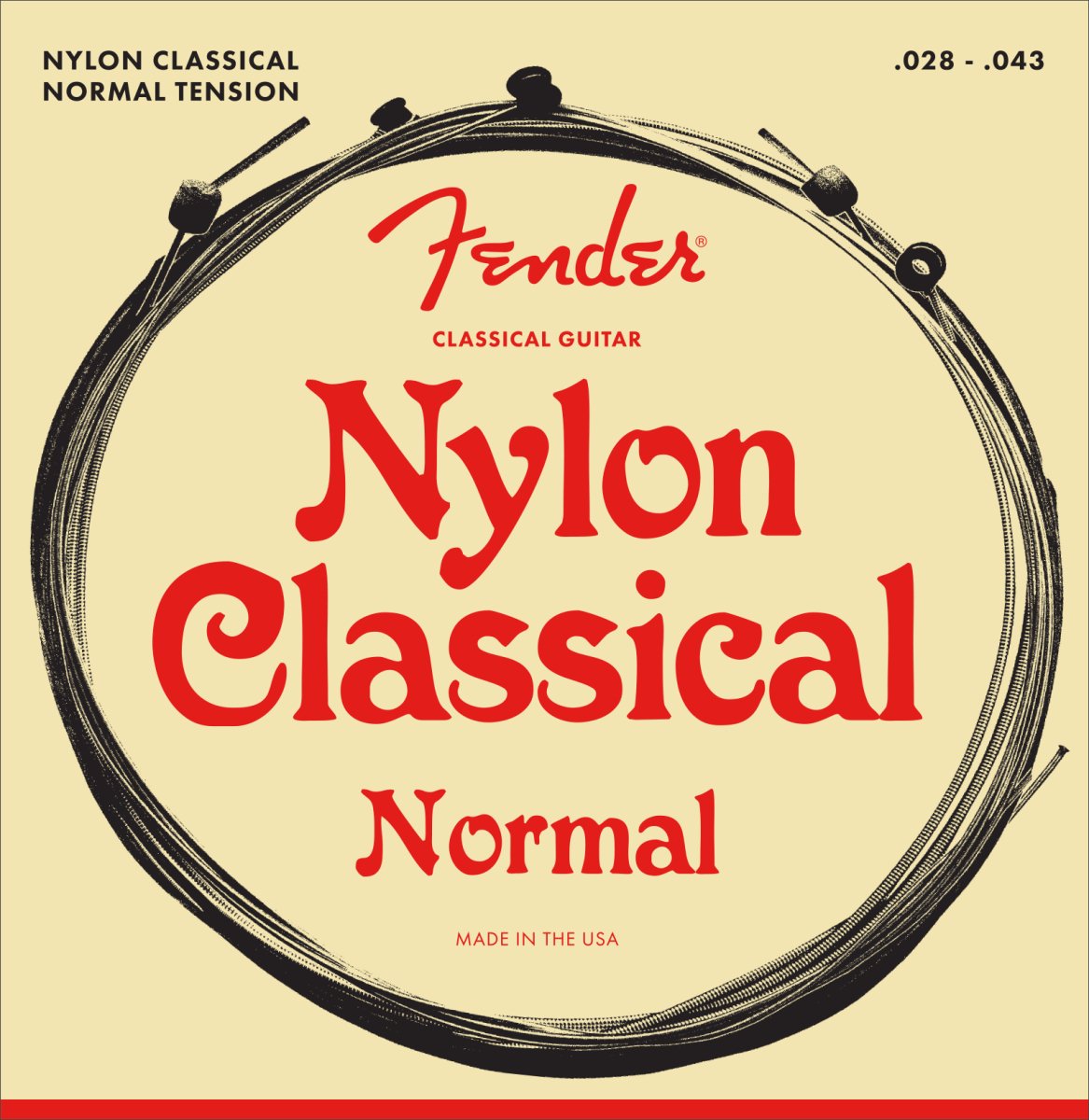 Fender Nylon Acoustic Strings, 130 Clear/Silver, Ball End, Gauges .028 - .043, (6) - Remenyi House of Music