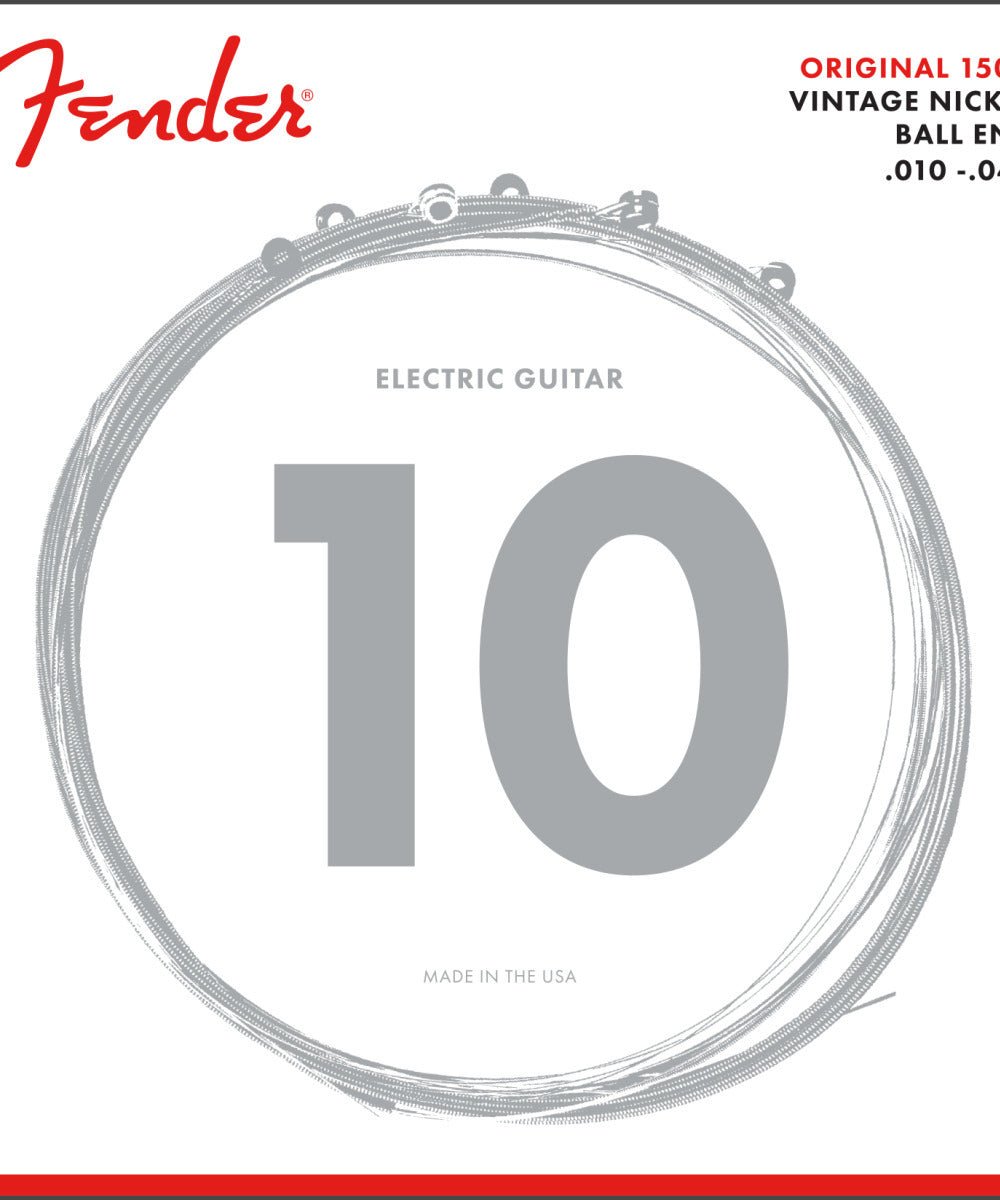 Fender Original 150 Guitar Strings, Pure Nickel Wound, Ball End, 150R .010 - .046 Gauges, (6) - Remenyi House of Music