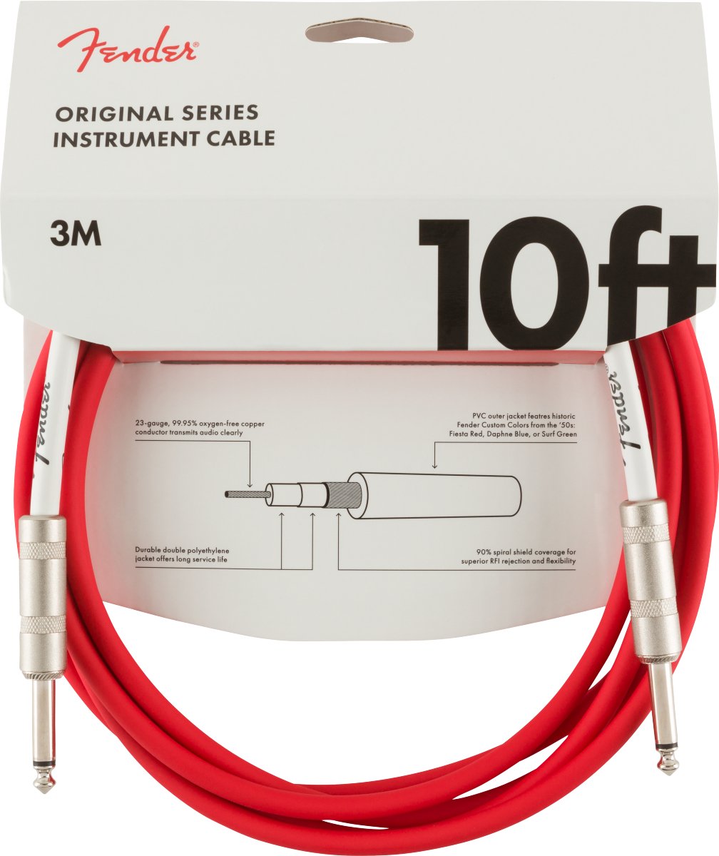 Fender Original Series Instrument Cable, 10', Fiesta Red - Remenyi House of Music