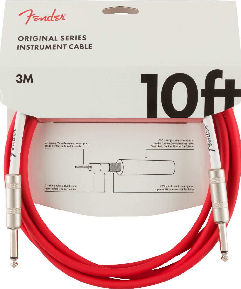 Fender Original Series Instrument Cable, 10', Fiesta Red - Remenyi House of Music