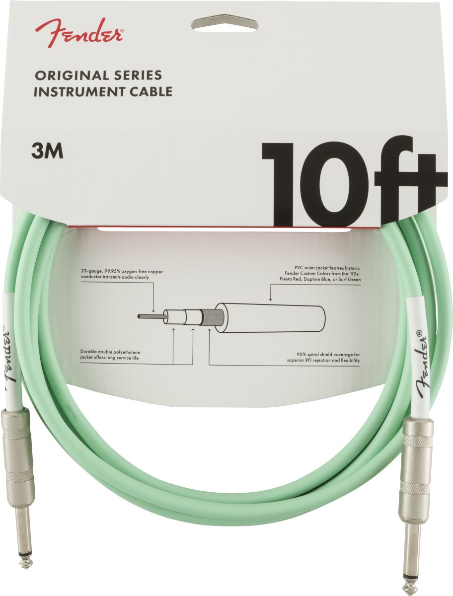 Fender Original Series Instrument Cable, 10', Surf Green - Remenyi House of Music