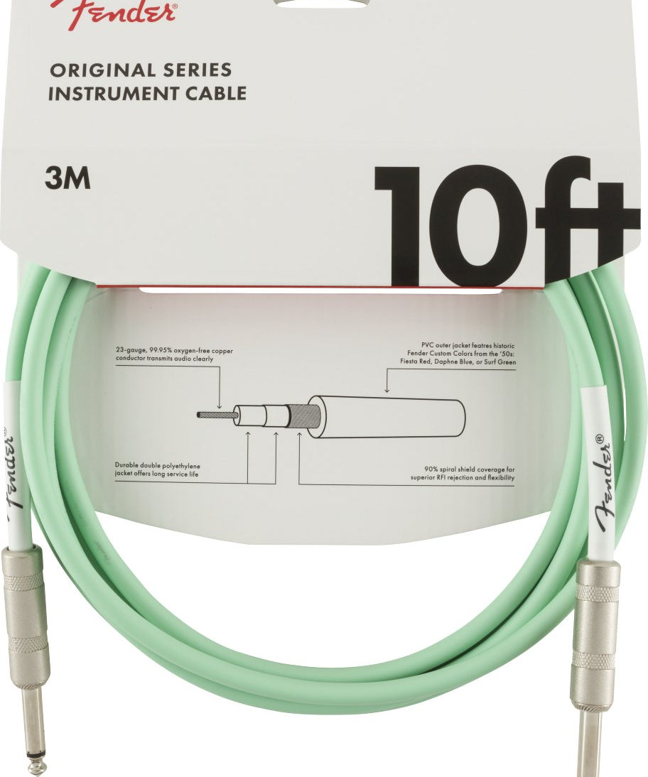 Fender Original Series Instrument Cable, 10', Surf Green - Remenyi House of Music