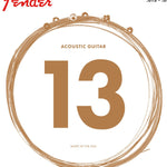 Fender Phosphor Bronze Acoustic Guitar Strings, Ball End, 60M .013 - .056 Gauges, (6) - Remenyi House of Music