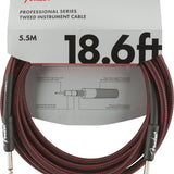 Fender Professional Series Instrument Cable, 18.6', Red Tweed - Remenyi House of Music