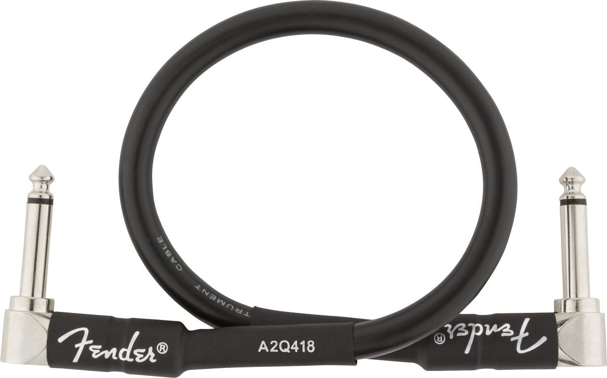 Fender Professional Series Instrument Cables, Angle/Angle, 1', Black - Remenyi House of Music