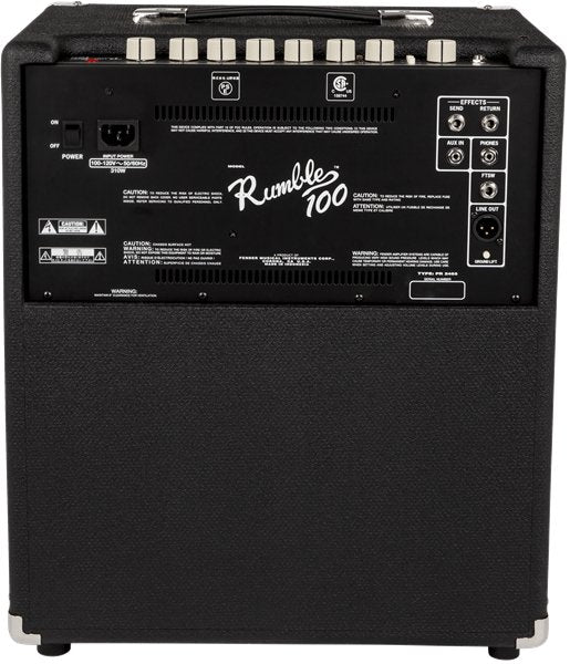 Fender Rumble 100 (V3), 120V Bass Amp, Black/Silver - Remenyi House of Music