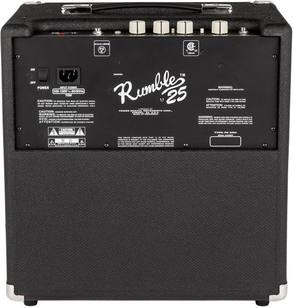 Fender Rumble 25 (V3), 120V Amp, Black/Silver - Remenyi House of Music