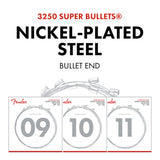 Fender Super Bullet Strings, Nickel Plated Steel, Bullet End, 3250L Gauges .009 - .042, (6) - Remenyi House of Music