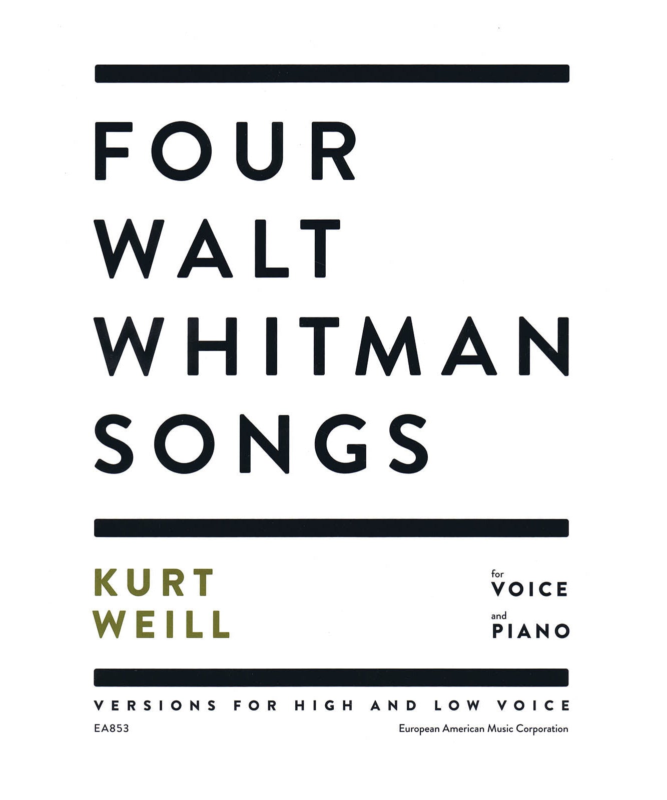 Four Walt Whitman Songs - Remenyi House of Music