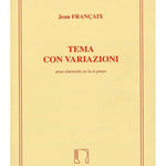 Francaix J. - Theme & Variations - Clarinet in A - Remenyi House of Music