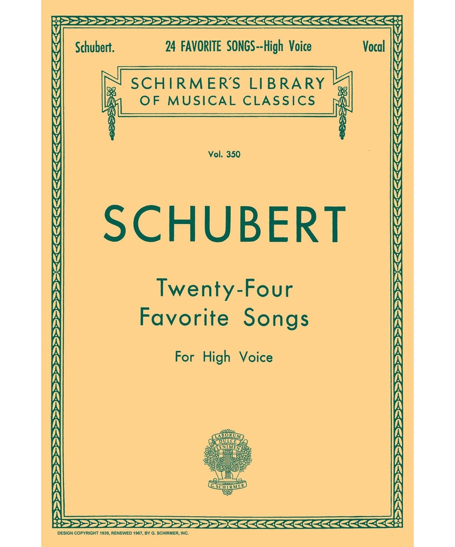 Franz Schubert - 24 Favorite Songs (High Voice) - Remenyi House of Music