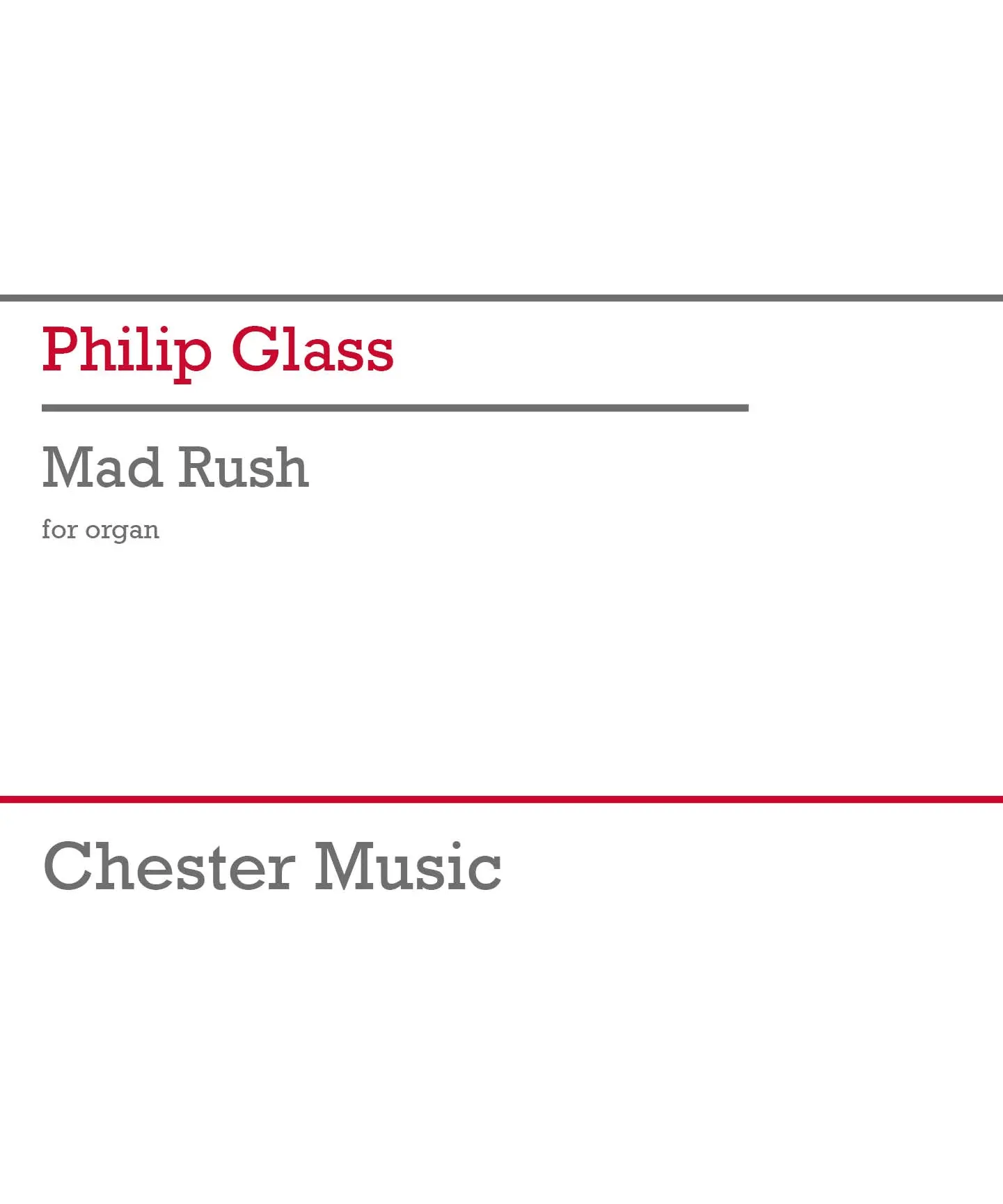 Glass, P. - Mad Rush - Remenyi House of Music