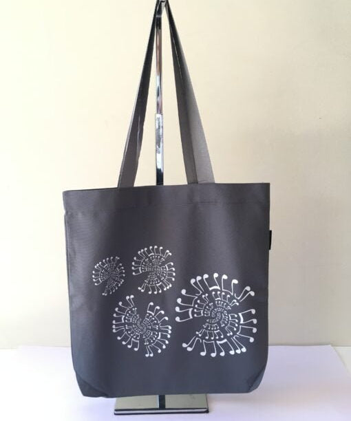 Grey Tote Bag "Hidden Music" Design - Remenyi House of Music