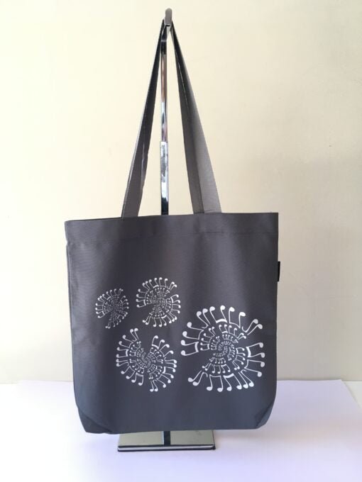 Grey Tote Bag "Hidden Music" Design - Remenyi House of Music