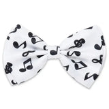 Bow Tie - White with Black Notes