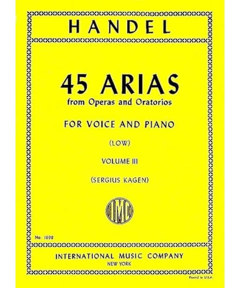 Handel, G.F. - 45 Arias from Operas & Oratorios, Vol. 3: Low Voice - Remenyi House of Music