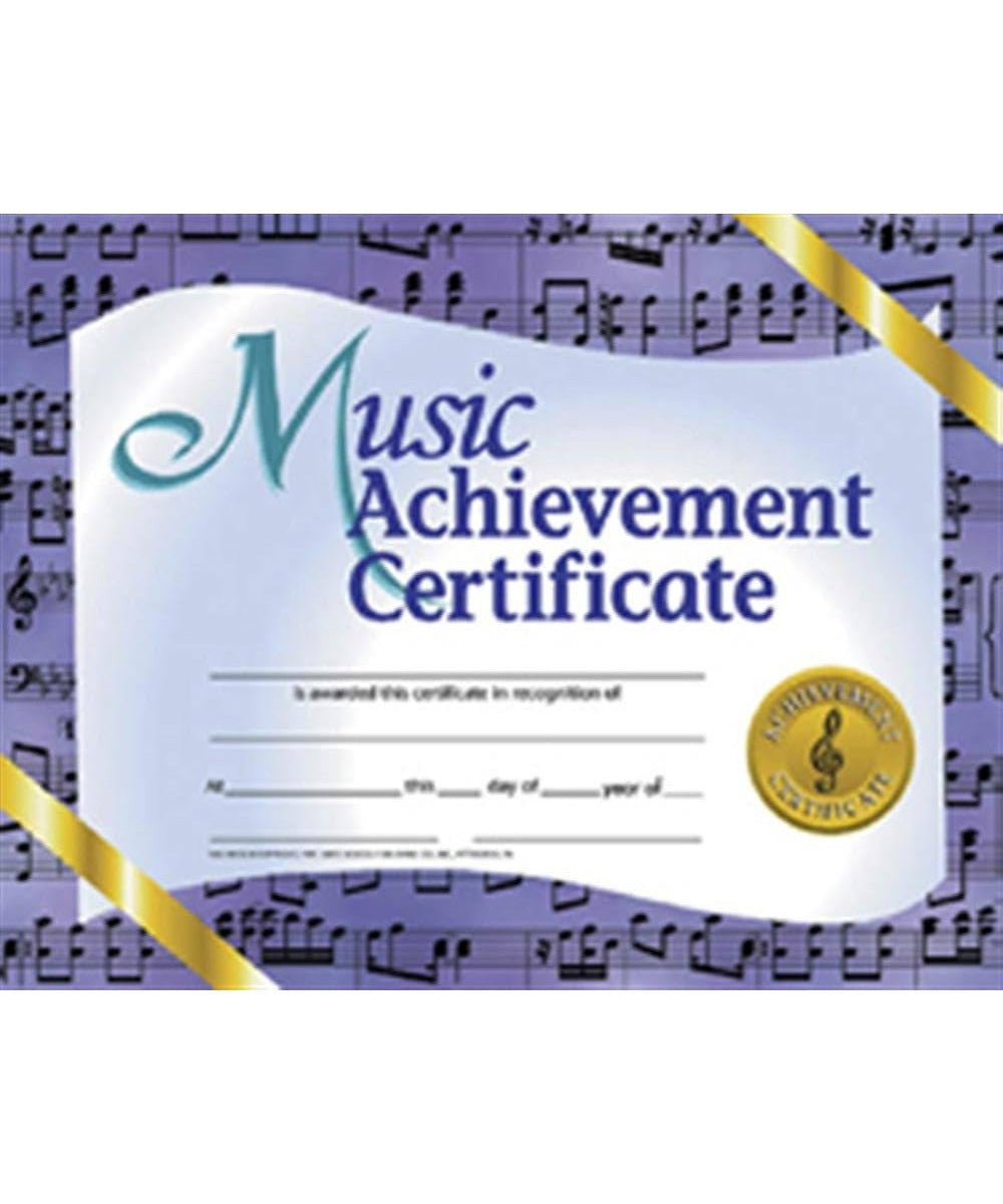 Hayes Publishing Music Achievement Certificate 8.5 X 11 Pack of 30 - Remenyi House of Music