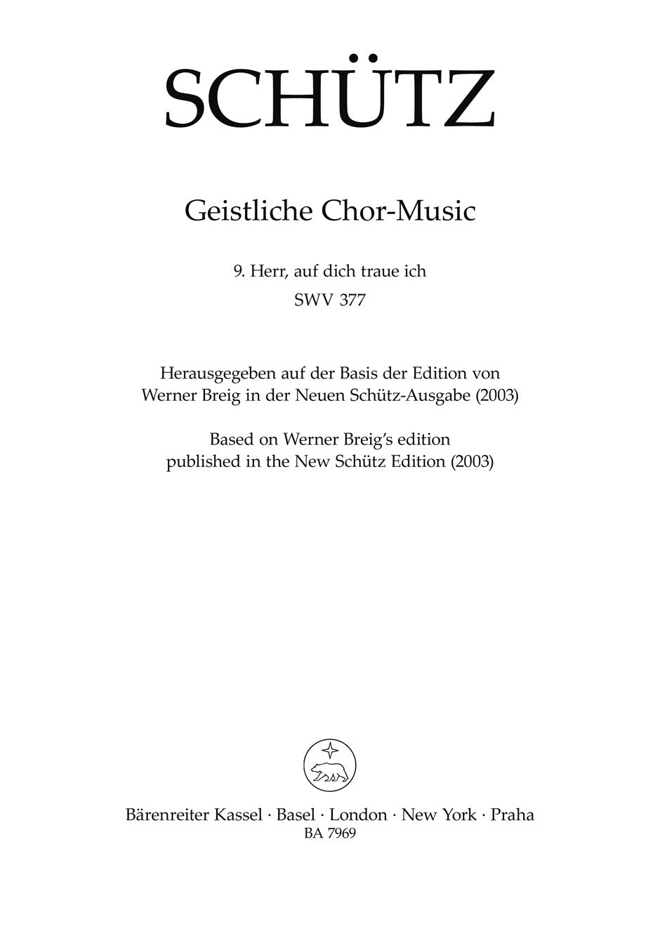 Herr, auf dich traue ich SWV 377 - Remenyi House of Music