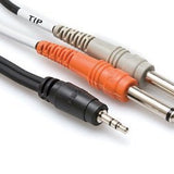 Hosa CMP - 153 3.5 Mm TRS to Dual 1/4 TS Stereo Breakout Cable 3 Feet - Remenyi House of Music