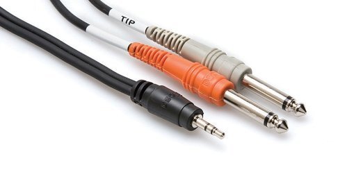 Hosa CMP - 153 3.5 Mm TRS to Dual 1/4 TS Stereo Breakout Cable 3 Feet - Remenyi House of Music