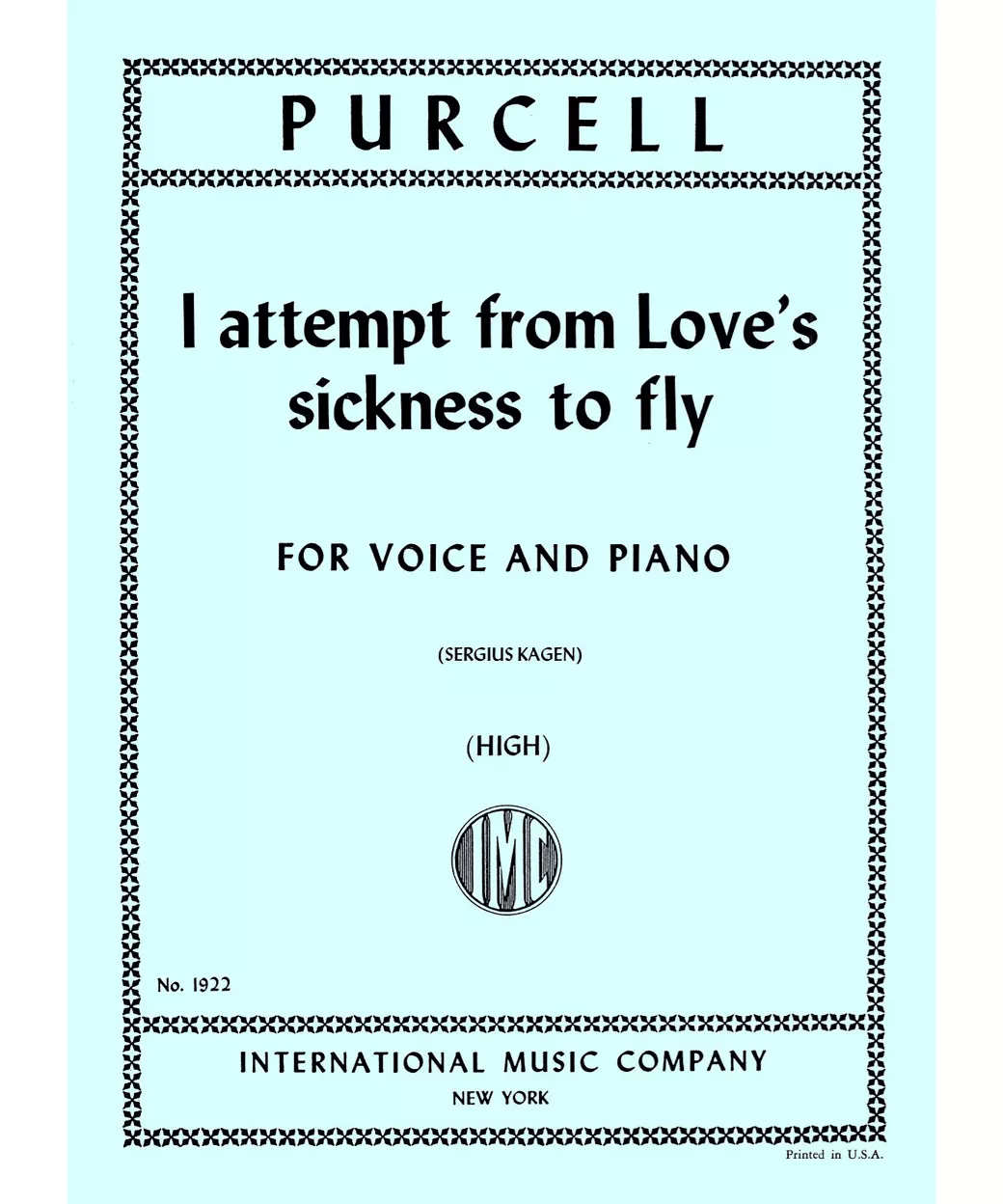 I attempt from Love's sickness to fly: High in A - Remenyi House of Music